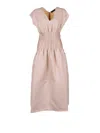 Fabiana Filippi Pleated Short Sleeve Dress In Pink