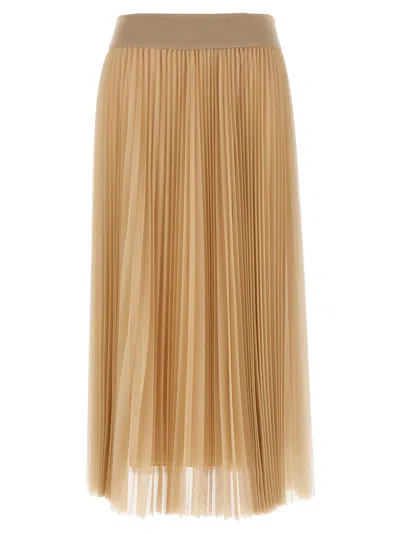 Fabiana Filippi Pleated Tulle Wide Skirt In Neutral