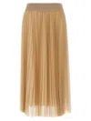 Fabiana Filippi Pleated Tulle A-line Midi Skirt In Pink