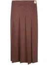 Fabiana Filippi Bistretch Wool Pleated Wrap Skirt In Brown