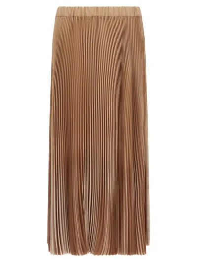 Fabiana Filippi Pleated Skirt Skirts Beige In Animal Print
