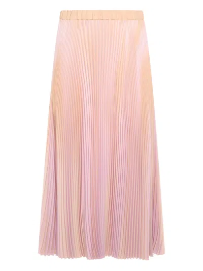 Fabiana Filippi Lightweight Midi Skirt Pleated Design In Animal Print