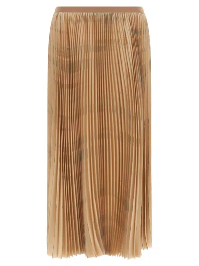Fabiana Filippi Pleated Skirt Skirts Beige In Brown