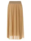 Fabiana Filippi Pleated Tulle A-line Midi Skirt In Pink