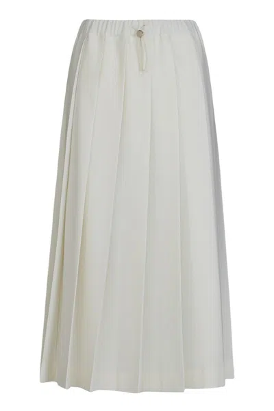 Fabiana Filippi Pleated Skirts In Techno Tailoring In Neutral