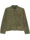 Fabiana Filippi Pleated Suede Bomber Jacket In Green