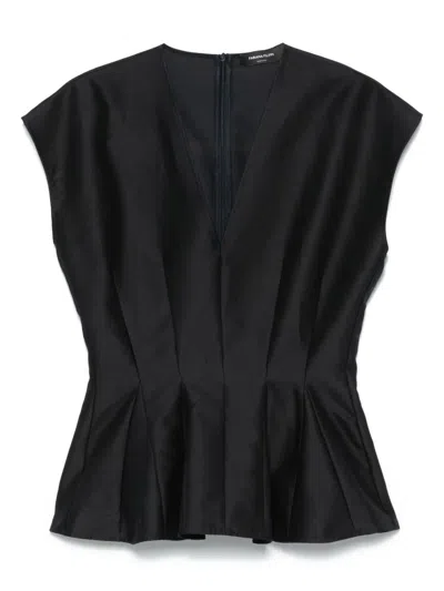 Fabiana Filippi Pleated Top In Blue