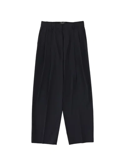 Fabiana Filippi Tailored Trousers Pleated Front Belt Loops In Black