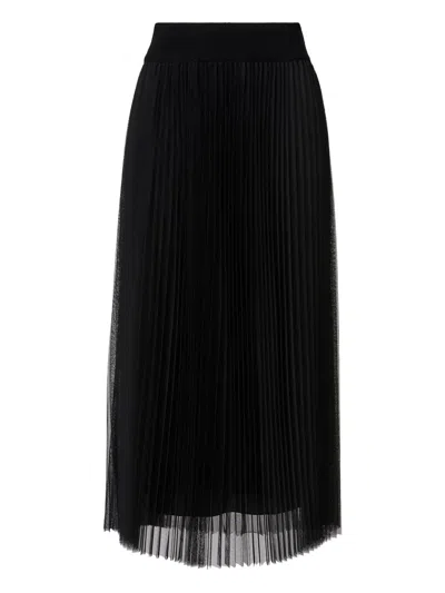 Fabiana Filippi Pleated Tulle Midi Skirt In Blue