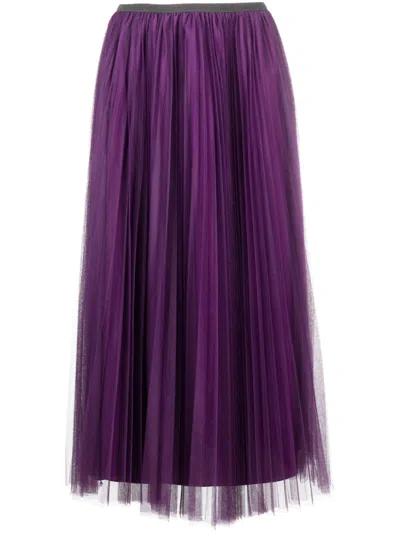 Fabiana Filippi Women's Pleated Tulle Midi-skirt In Viola