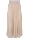 Fabiana Filippi Pleated Tulle Wide Skirt In Neutral