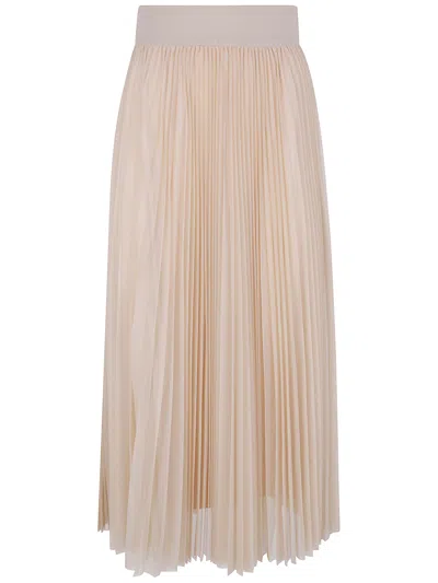 Fabiana Filippi Pleated Tulle Wide Skirt In Sand