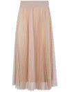 Fabiana Filippi Pleated Tulle Wide Skirt In Brown