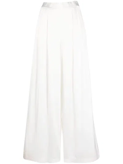 Fabiana Filippi Pleated Wide-leg Trousers In White