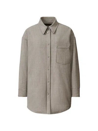 Fabiana Filippi Long Shirt In Bistretch Fresh Wool With Padding In Gray