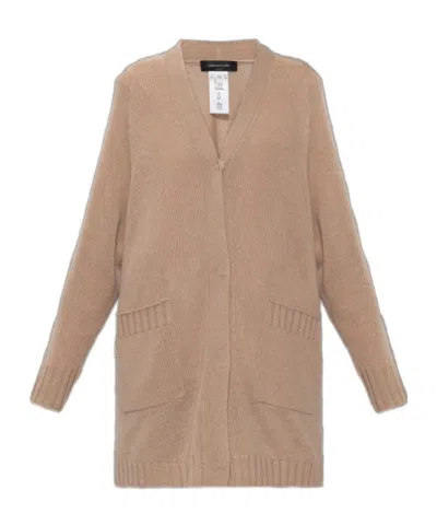 Fabiana Filippi V-neck Pocket Cardigan In Brown