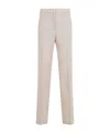 Fabiana Filippi Straight Leg Wool Blend Pants With Pockets In Nude
