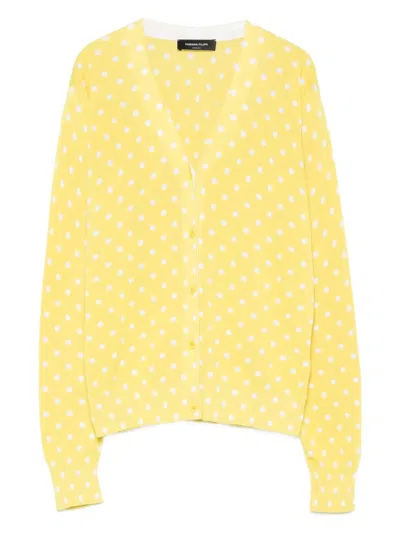 Fabiana Filippi Polka Dot Cardigan In Yellow