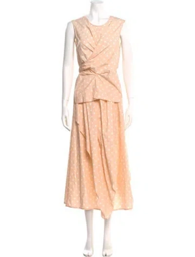 Pre-owned Fabiana Filippi Polka Dot Print Long Dress In Multi