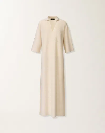 Fabiana Filippi Shimmer Knit Maxi Sweater Dress In Neutral