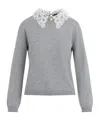 Fabiana Filippi Grey Crewneck Wool Sweater In Gray