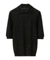 Fabiana Filippi Sequined Wool Polo Shirt In Black