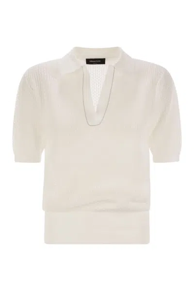 FABIANA FILIPPI FABIANA FILIPPI POLO SHIRT WITH DIAMOND THREAD