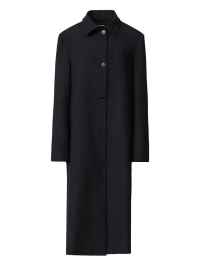 Polyester Viscose Elastane Coat In Black from Fabiana Filippi