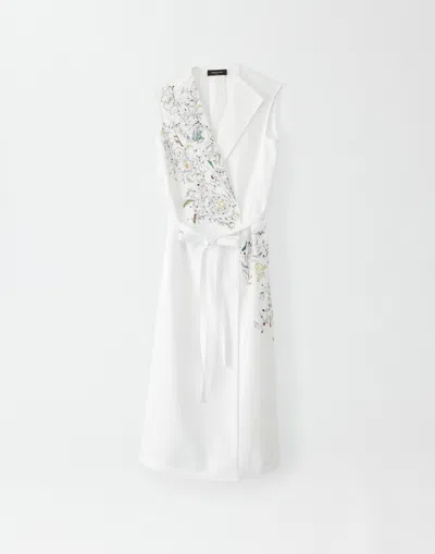 Fabiana Filippi Poplin Dress With Embroidery In White