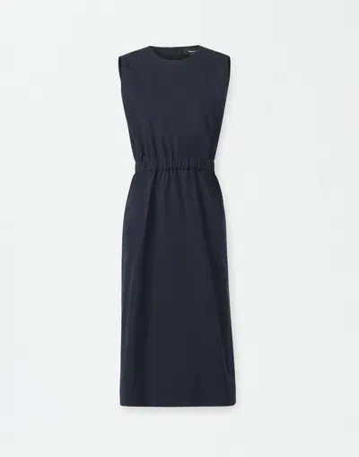 Fabiana Filippi Sleeveless Cotton Midi Dress In Midnight Blue