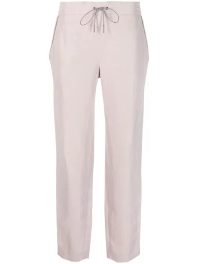 Fabiana Filippi Powder Pink Linen Blend Trousers In Light Pastel Pink