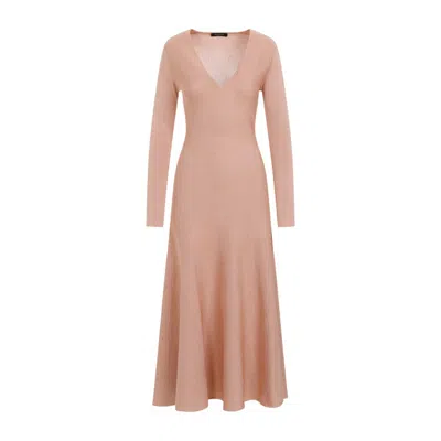 Fabiana Filippi Powder Pink Long Dress In Neutrals