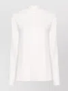 Fabiana Filippi Long Sleeve Top With High Neck And Bow Detail In White
