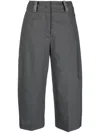 Fabiana Filippi Pressed-crease Wool Cropped Trousers In Grey
