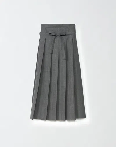 Fabiana Filippi Glen Plaid Skirt In Grey
