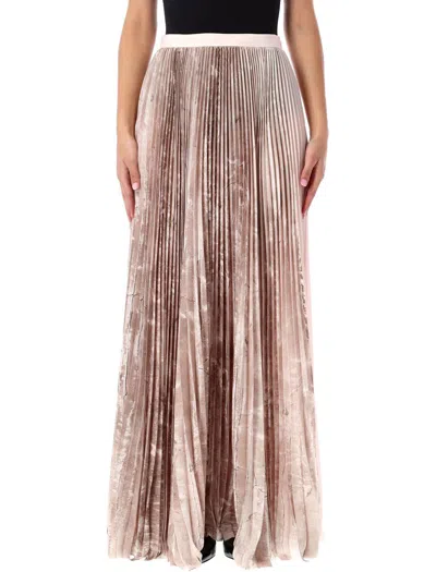 Fabiana Filippi Printed Satin Wide Long Skirt In Brown