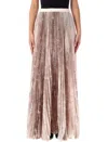 Fabiana Filippi Printed Satin Wide Long Skirt In Neutral