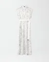Fabiana Filippi Long Flower Pattern Dress With Belt In White