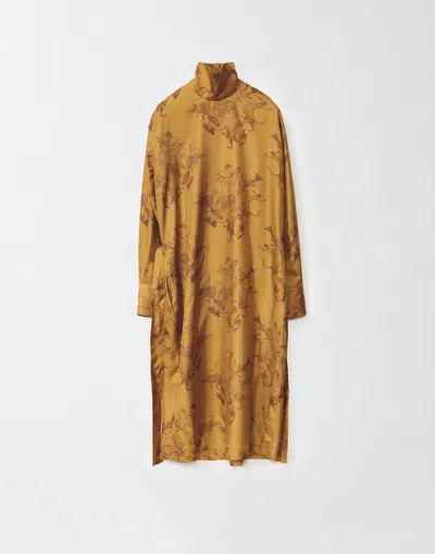 Fabiana Filippi Printed Silk Twill Dress In Yellow