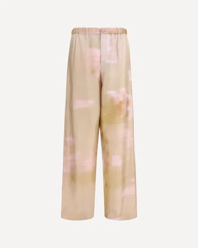 Fabiana Filippi Printed Silk Twill Pants In Pink