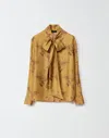 Fabiana Filippi Printed Silk Twill Shirt In Yellow