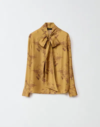 Fabiana Filippi Printed Silk Twill Shirt In Yellow