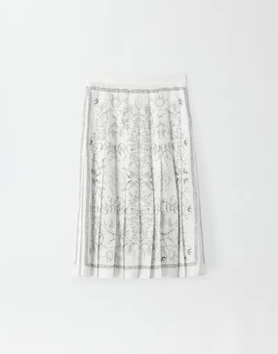 Fabiana Filippi Printed Silk Twill Skirt In White