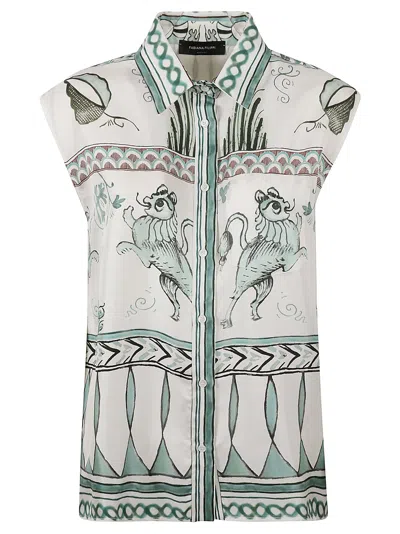 FABIANA FILIPPI PRINTED SLEEVELESS SHIRT