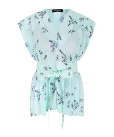 Fabiana Filippi Printed Tops In Blue