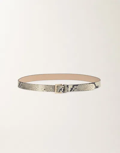 FABIANA FILIPPI PYTHON-PRINT CALFSKIN LEATHER BELT