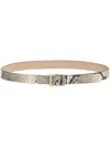 Fabiana Filippi Python-print Leather Belt In Grey