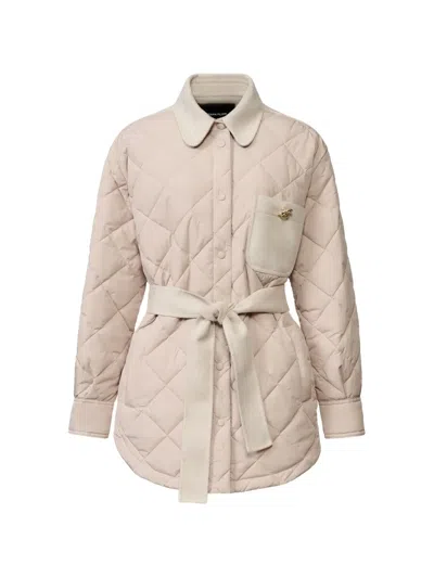 Fabiana Filippi Quilted Casual Jacket With Tie-waist In Brown