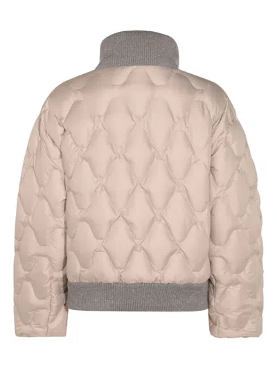 Fabiana Filippi Quilted Bomber Jacket In Brown
