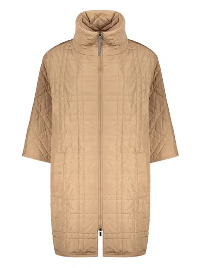 Fabiana Filippi Quilted Coat In Beige